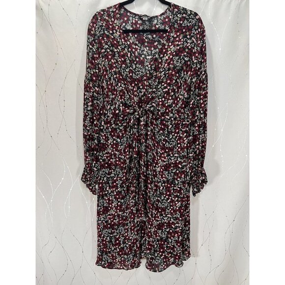 Nicholas Black Red Mini Daisy Wrap Midi Dress $595 - Picture 5 of 10